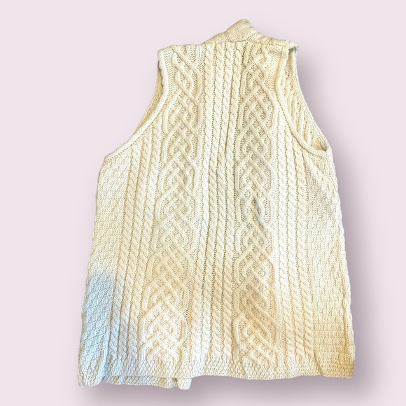 NWOT Aran Crafts Ireland Merino Wool cream Vest size XL - Picture 2 of 3